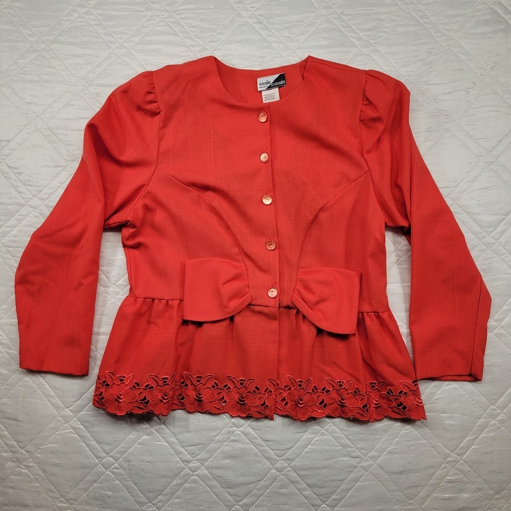 Sunshine Starshine Vintage‎ red blouse size 16